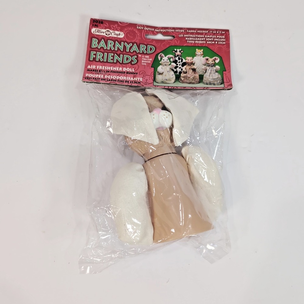 Fibre Craft Barnyard Friends Bunny #3026  Air Freshener Doll Vintage 1995 NEW!